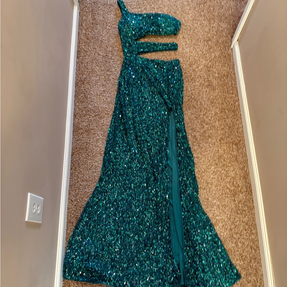 Emerald Green Sequin Gown